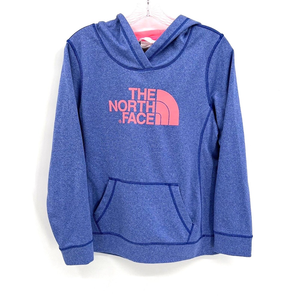 THE NORTH FACE Women's Size M Blue/Neon Pink Moisture Wicking Hoodie Sweatshirt